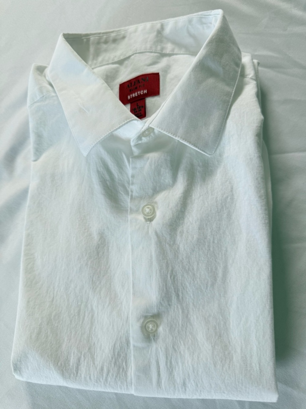 Alfani White Stretch Dress Shirt for Men Large